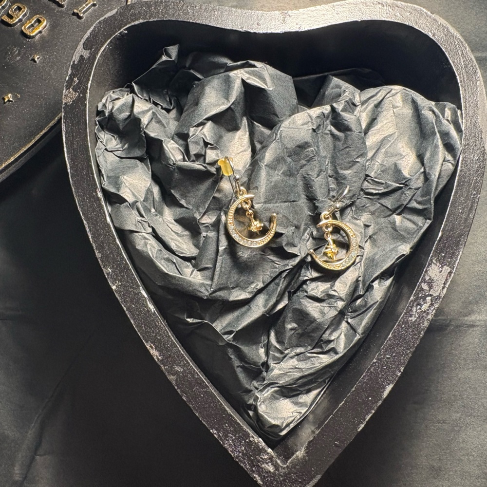 Gold Crescent Moon & Star Dangle Earrings 🌙✨